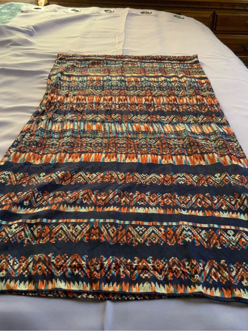 Printed Scarves in Navy and Orange
